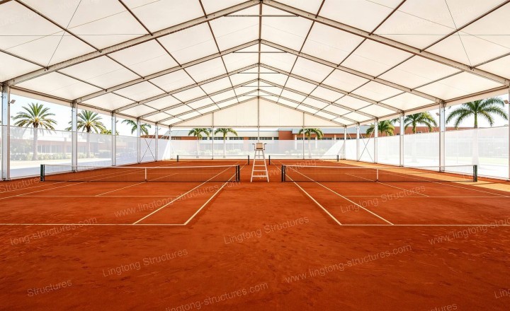 A-Frame Tennis Tent used for professional training and academy events