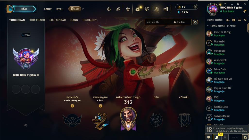 Acc LMHT # - Không Khung