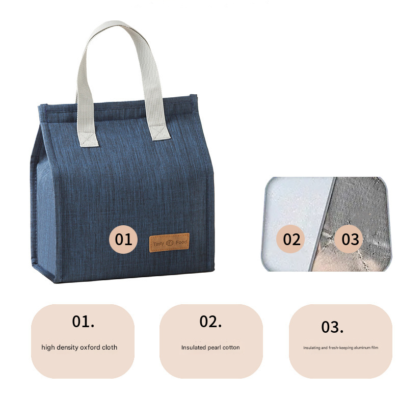 2-Piece Black Vertical Lunch Tote Set – Compact Insulated Meal Bag with Large Capacity and Durable Handle for Daily Use