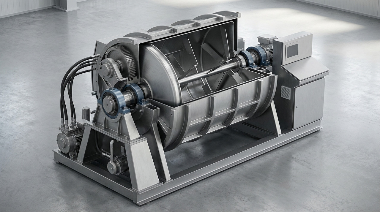 Схема конструкции промышленной стиральной машины с усиленным барабаном