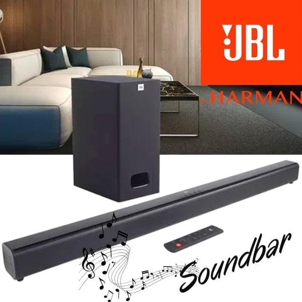 Soundbar jbl sb130 de 2.1 canais e subwoofer com fio bluetooth dolby digital 110 w bivolt preto