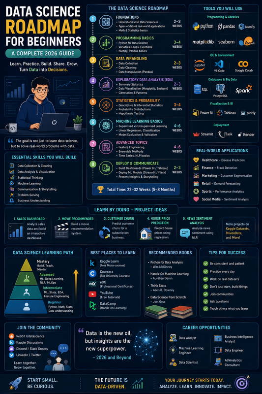 Data Science Roadmap for Beginners: A Complete 2026 Guide