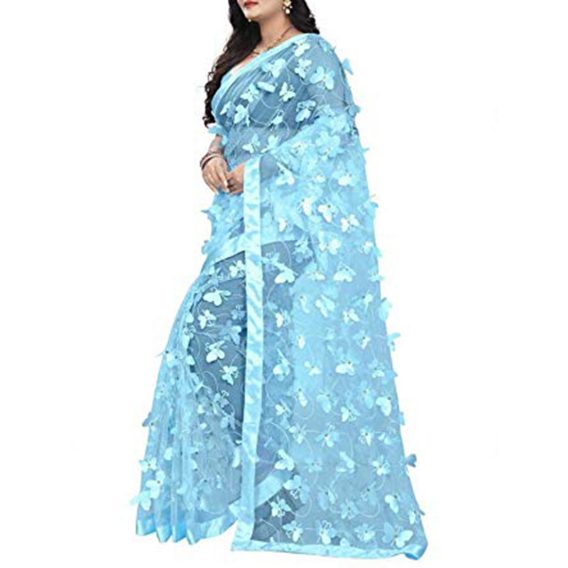 Sarí de mariposa para mujer con pieza de blusa elegante diseñador sari para ropa étnica - Imagen 35 de 48