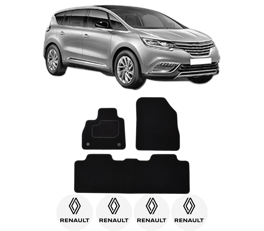 Set Covorase Presuri RENAULT ESPACE V (JR_) din 2015-2023, Auto, Material Textil Mocheta, 4 Stickere auto cu RENAULT