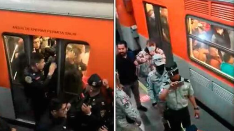 Usuarios graban pelea entre vagoneros y policías en el Metro de la Ciudad de México