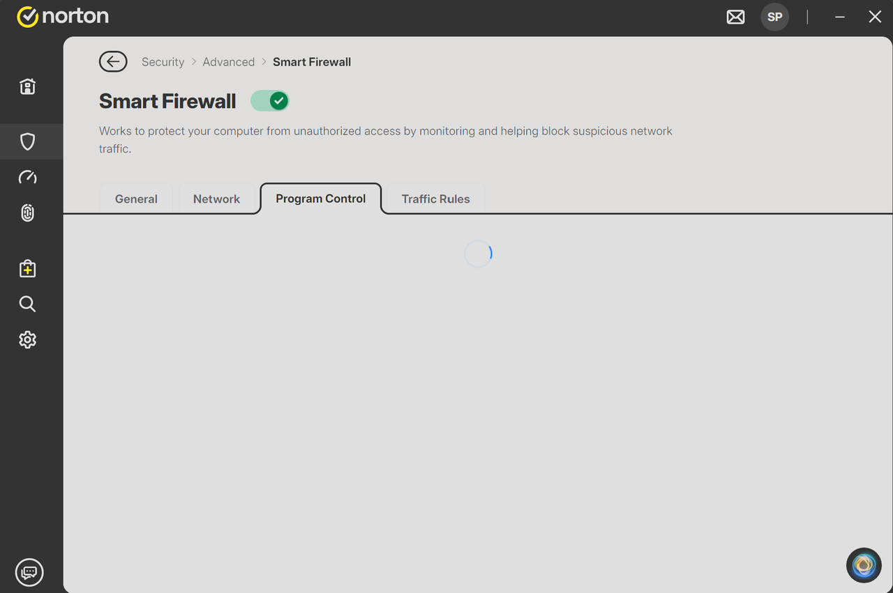 Norton smart firewall lag bug