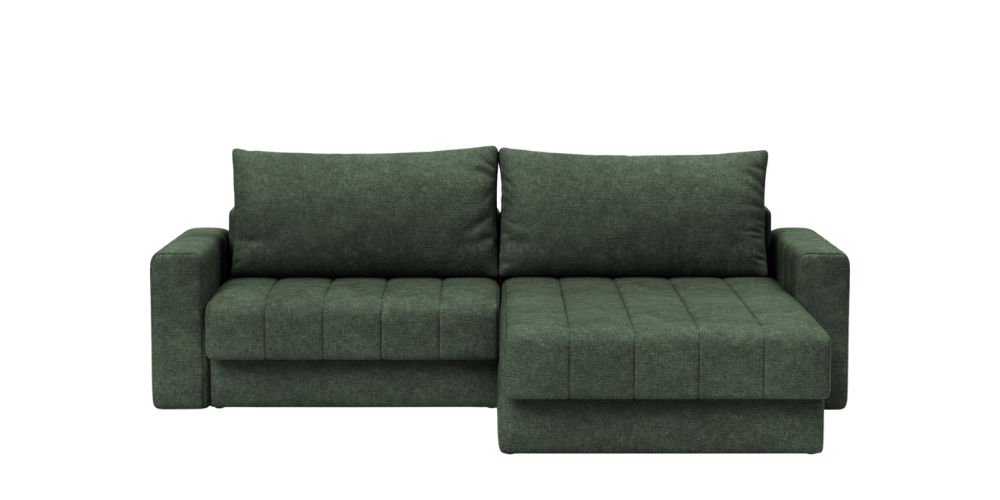 Akello Lounger coloris vert forêt — tissu 281 Melange Forest Green, canapé d'angle convertible Innovation Living