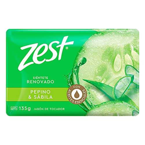 Amazon: ZEST Jabón de tocador Sábila con Pepino 135 g | envío gratis con Prime