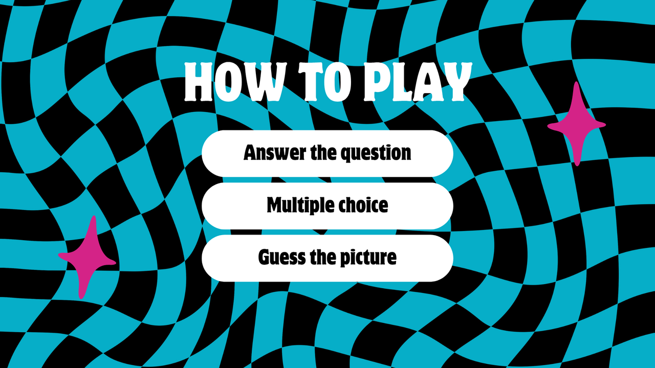 Blue Pink Cool Retro Wavy Checkered Game Night Animated Game Presentation