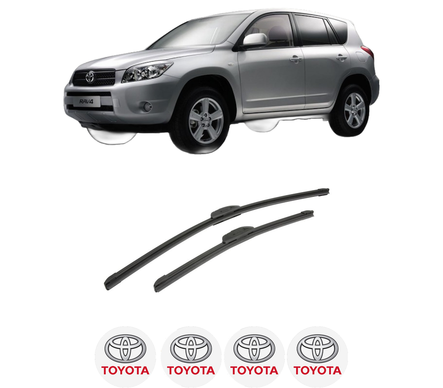 Set stergatoare auto TOYOTA RAV 4 III (_A3_) din 2005-2013, pentru parbriz auto, 2 bucati, Bosch Aerotwin Retrofit, din cauciuc siliconat rezistent, 4 Stickere Auto TOYOTA