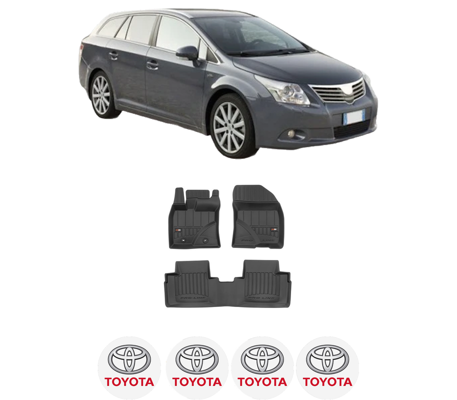 Set covorase presuri TOYOTA AVENSIS Estate (_T27_) din 2008-2018, auto, din cauciuc thermoplastic, 4 Stickere auto cu TOYOTA