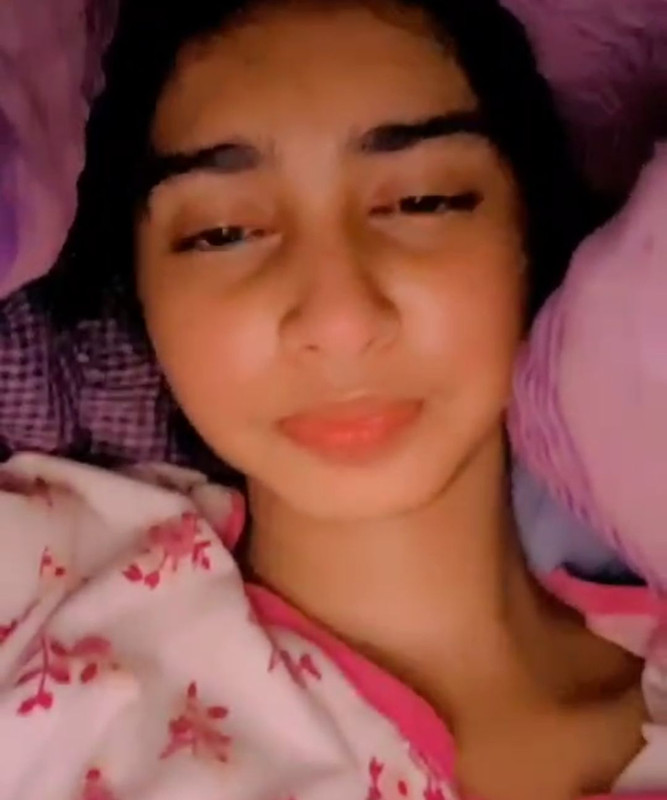 Cute girl press boobs nipples squzing