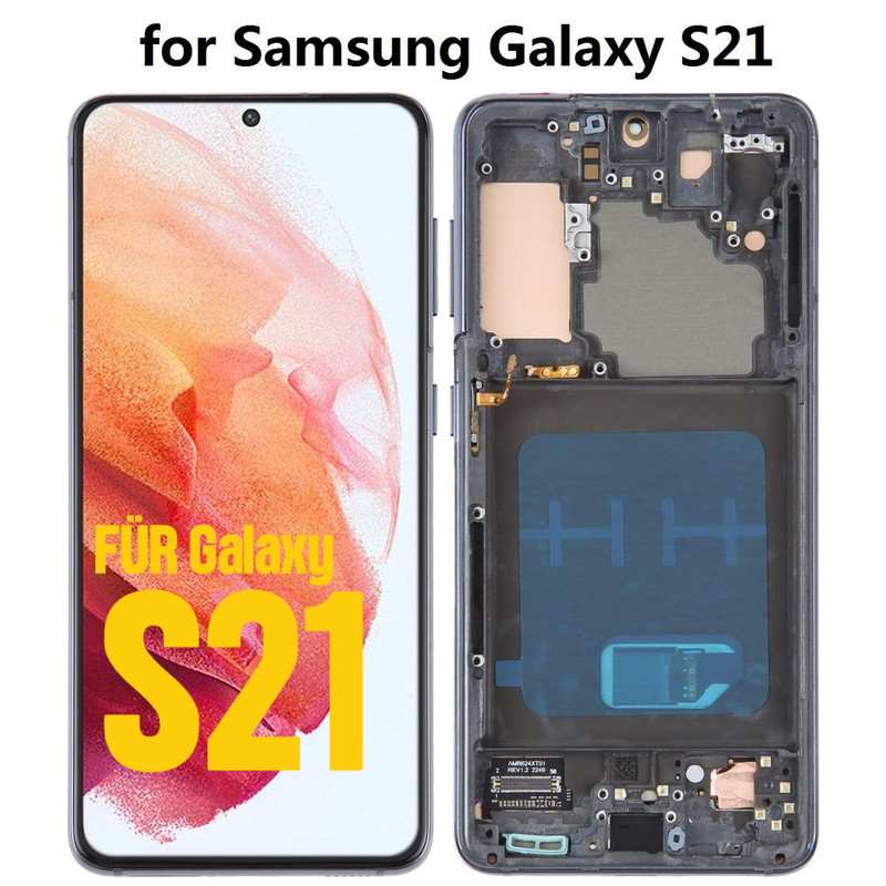 dacien OLED Display Samsung S21 mit Rahmen Schwarz