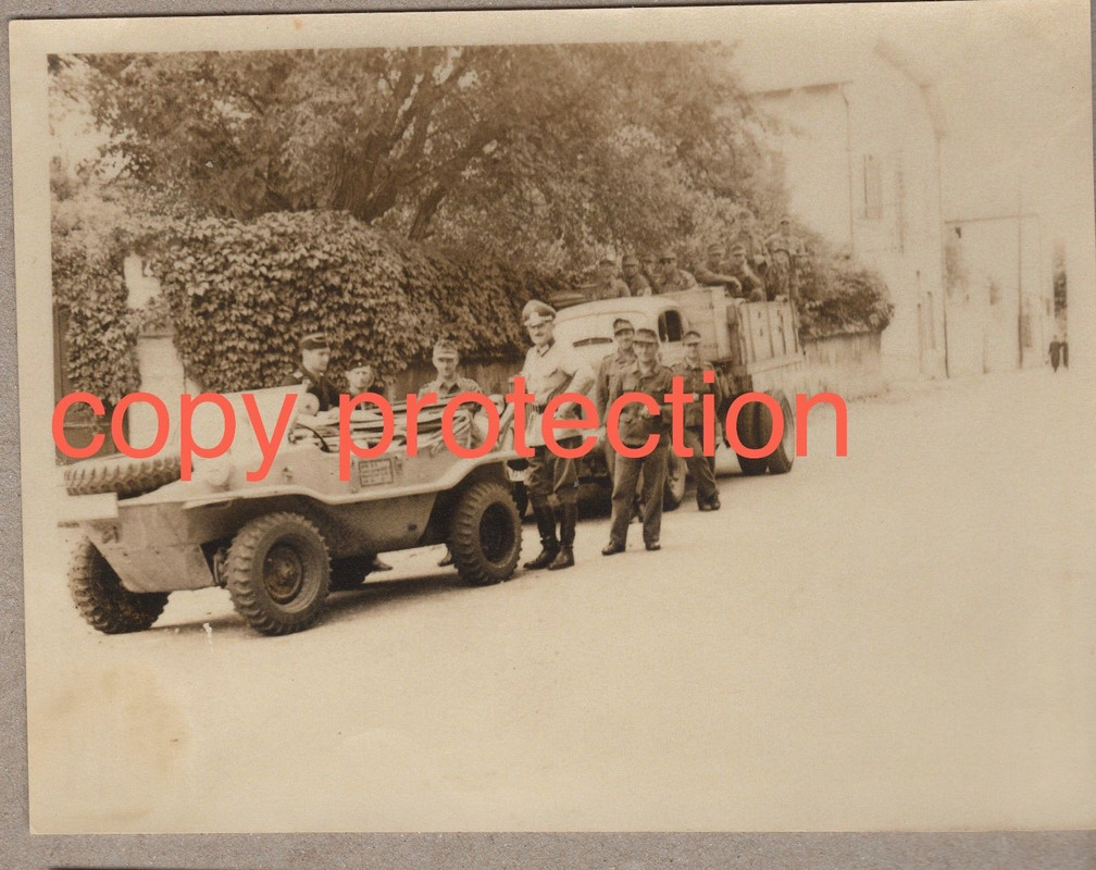 Orig. Foto VW 166 SCHWIMMWAGEN 1944 Dijon France seltener Kotflü