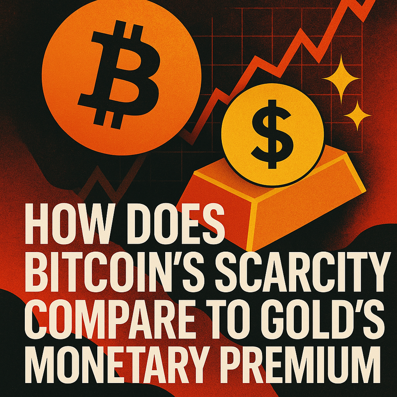 How does Bitcoin's scarcity compare to gold's monetary premium
