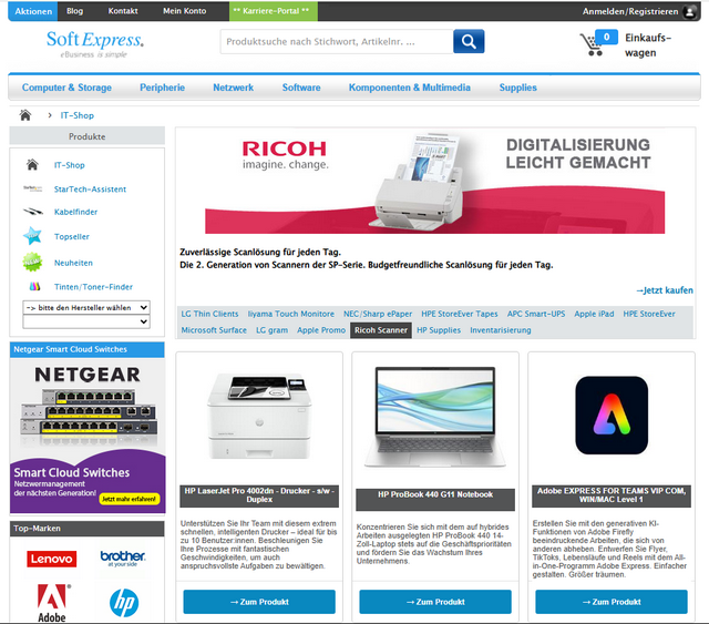 SoftExpress-Webseite