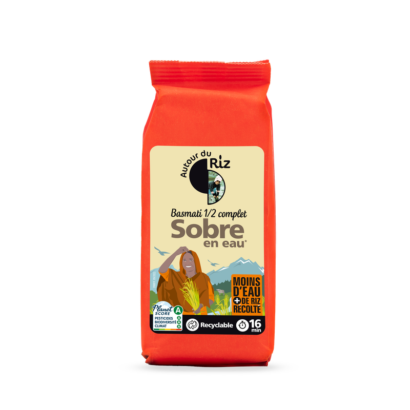 Riz Basmati 1/2 complet Sobre en eau Commerce &eacute;quitable, Autour du Riz, 400g