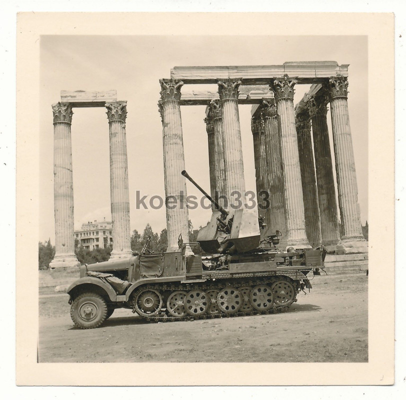 Foto Panzer Halbkette 3,7cm Flak Selbstfahrlafette Heeresflak Wehrmacht Südfront
