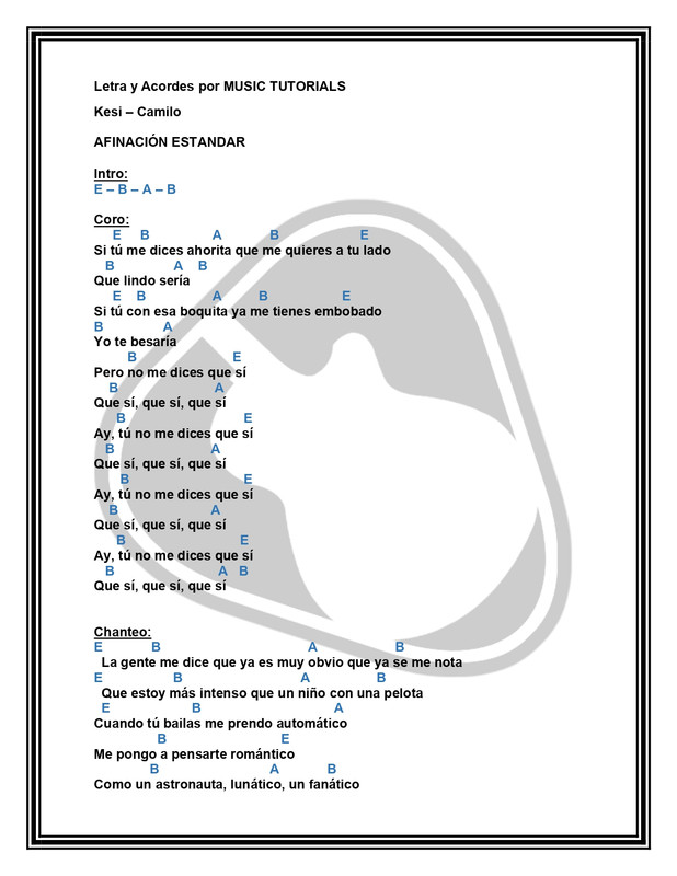 Kesi Camilo Letra y Acordes by MUSICTUTORIALS page 0001 — Postimages