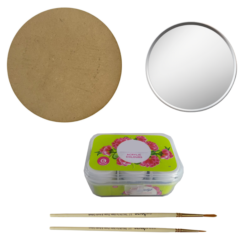 Penkraft Boho Art on Wall Mirror DIY Kit | Complete DIY Craft Kit for Beginners & Hobby Artists