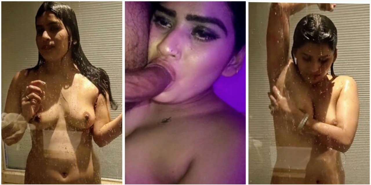 Horney slut giving blowjob and taking bath 2 clips