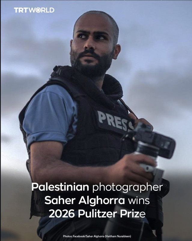 Palestinian photographer Saher Alghorra has secured the 2026 Pulitzer Prize