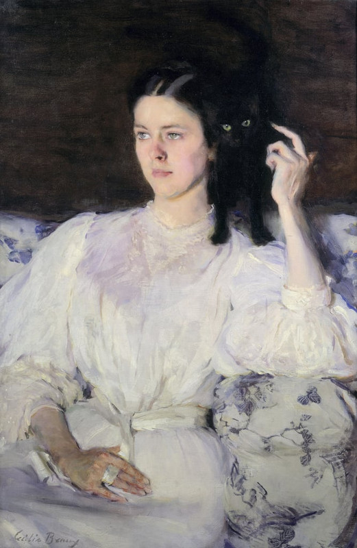 Cecilia-Beaux-Sita-and-Sarita-or-Young-Girl-with-a-Cat-1893-94-Meister-Drucke-317285