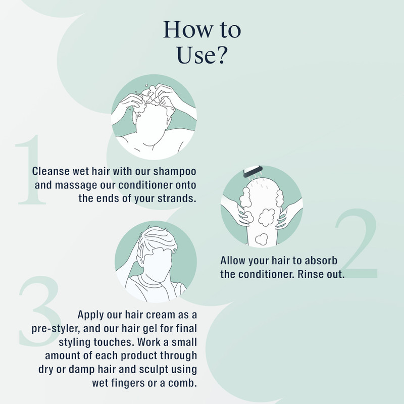 Arata Natural Hair Care Essentials With Cleansing Shampoo, Conditioner, Hair Gel & Hair Cream