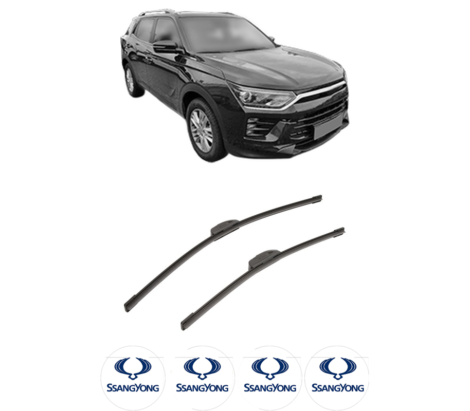 Set stergatoare auto SSANGYONG KORANDO (C300) din 2021-2023, pentru parbriz auto, 2 bucati, Bosch Aerotwin Retrofit, din cauciuc siliconat rezistent, 4 Stickere Auto SSANGYONG