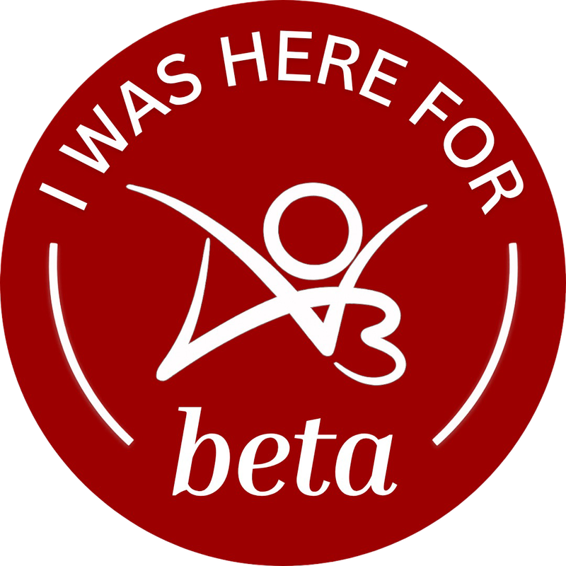 circular badge with the words 'I was here for beta' with an AO3 logo