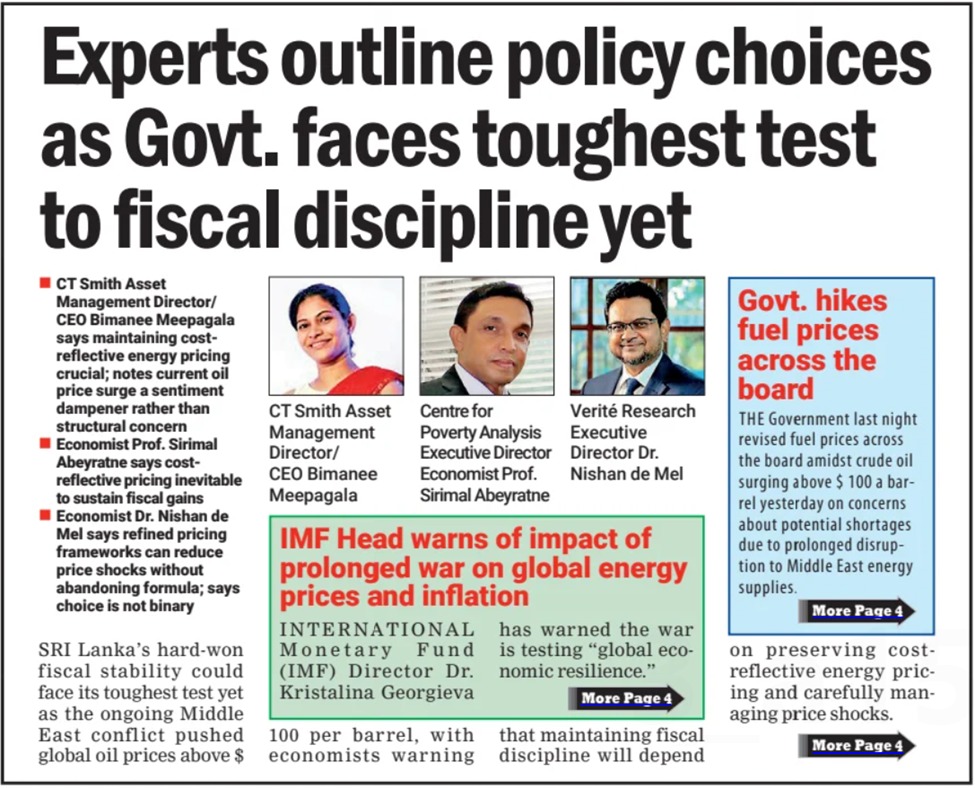 Ms. Bimanee Meepagala, Director/CEO featured in a Daily FT News article