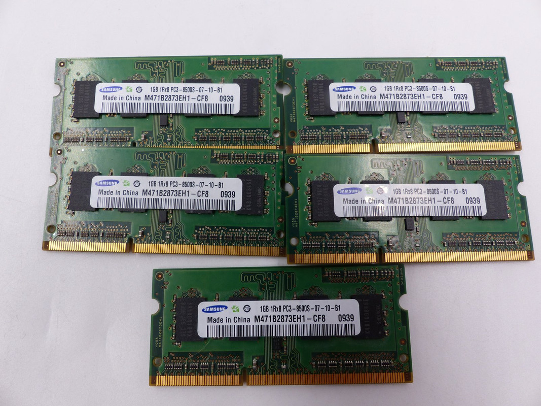 5* SAMSUNG 1GB 1RX8 PC3-8500S-07-10-B1 MEMORY CARD CN M471B2873EH1-CF8 0939