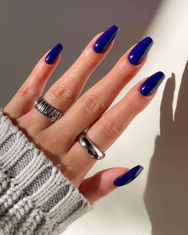 Blue colour nail art designs