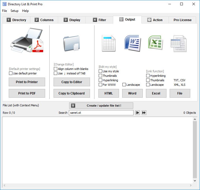 Directory List and Print Pro version 4.17 Directory List and Print Pro version 4.17