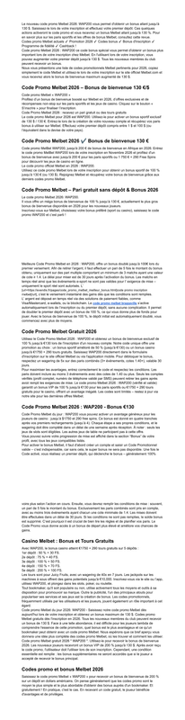 Code Melbet Cashback WAP200 10 Retour