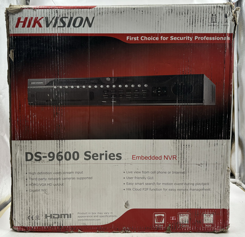 HIKVISION DS-9616NI-I8 DS-9600 SERIES 16 CHANNEL EMBEDDED NVR 6TB HDD