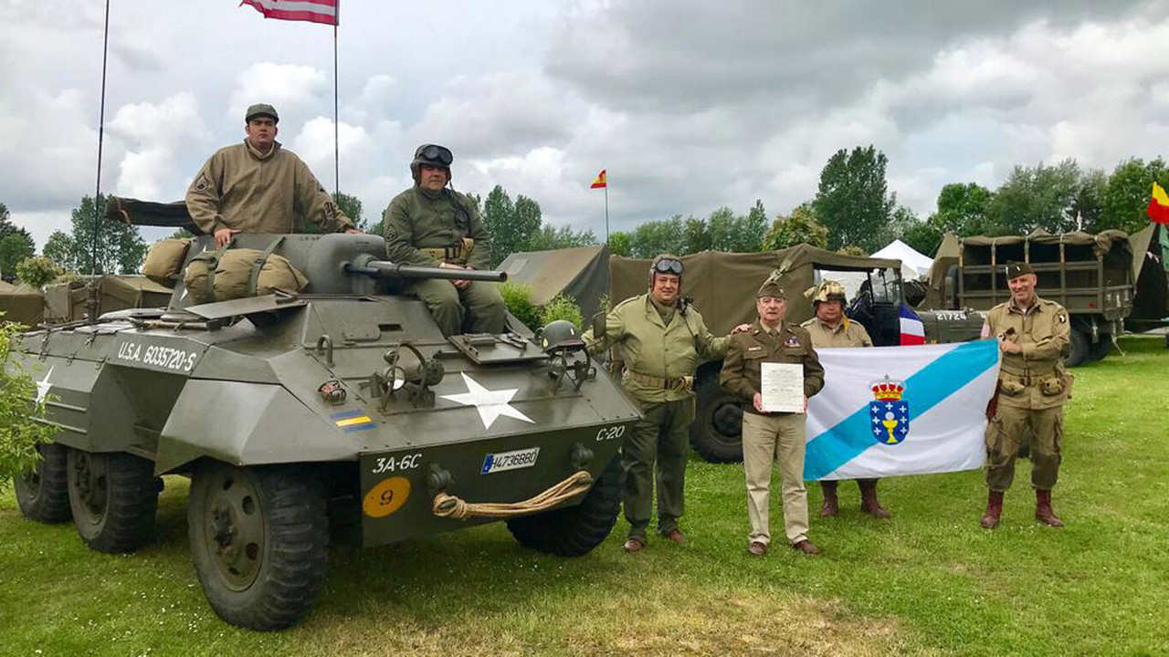 El Ford M8 Greyhound de Manuel es un habitual en los eventos de la asociación The Royal Green Jackets