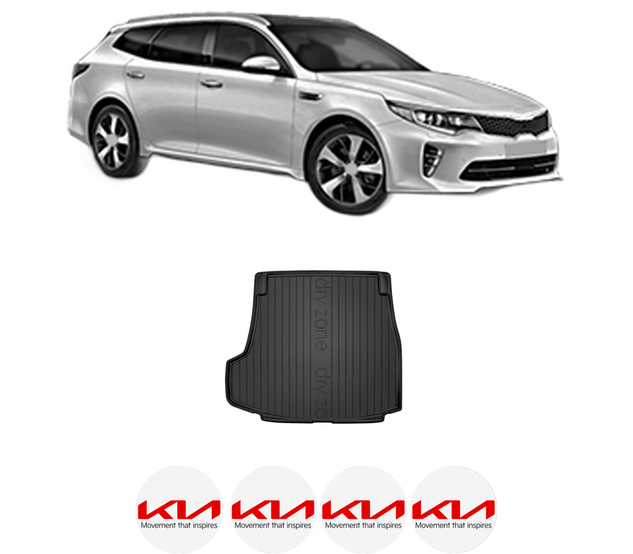 Tavita Portbagaj KIA OPTIMA Sportswagon (JF) din 2016-2019, Protectie Portbagaj Auto, 4x Stickere auto cu KIA