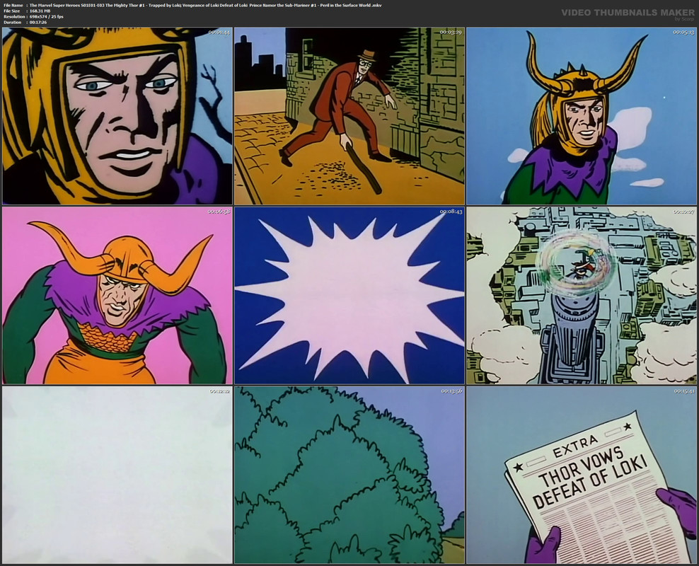 The Marvel Super Heroes S01E01-E03 The Mighty Thor #1 - Trapped by Loki; Vengeance of Loki Defeat of