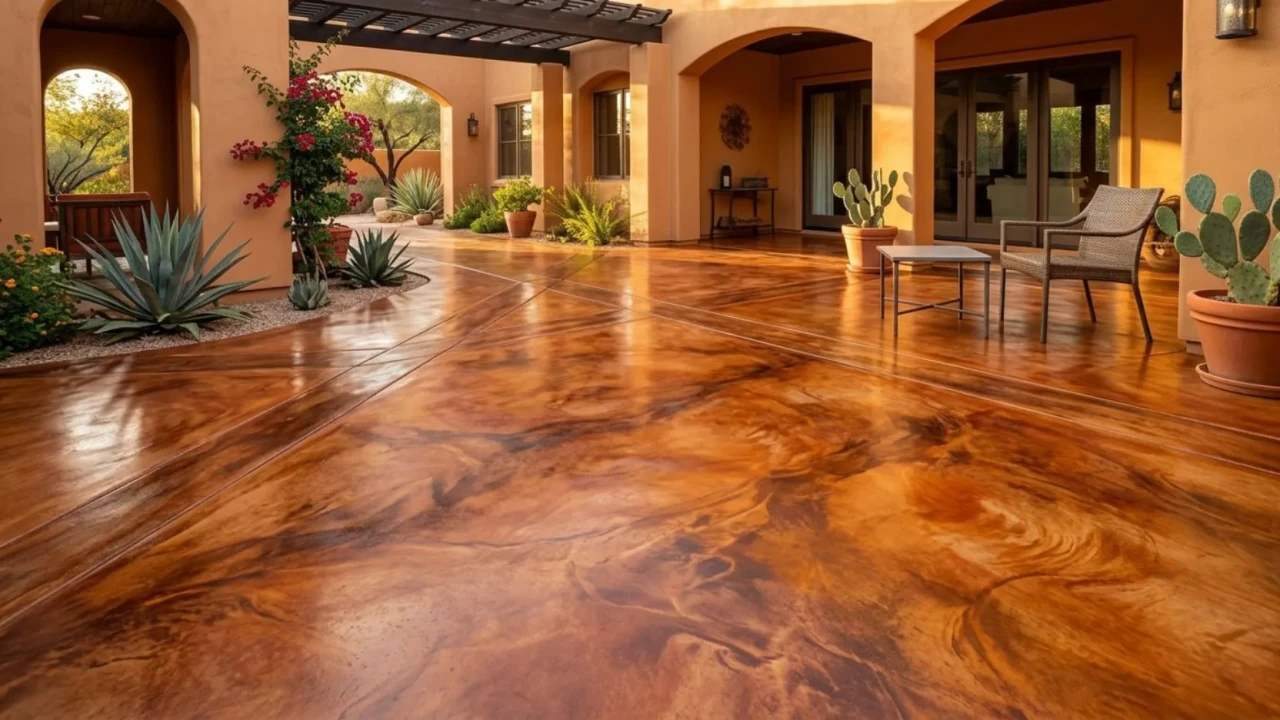 Terracotta Amber Acid Stained Concrete San Antonio