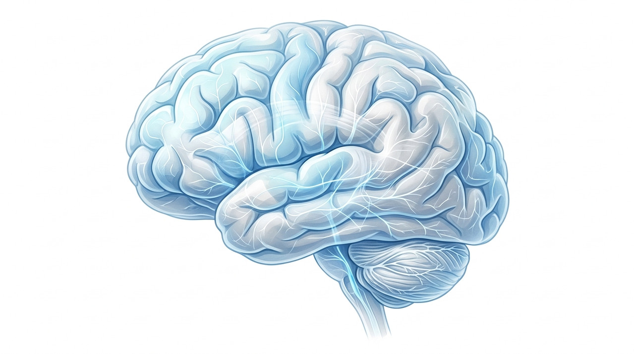 Scientific illustration of the human brain showing neural connections