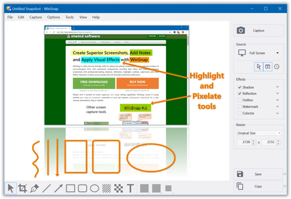 WinSnap 5.3.5 Crear capturas de pantalla superiores 3