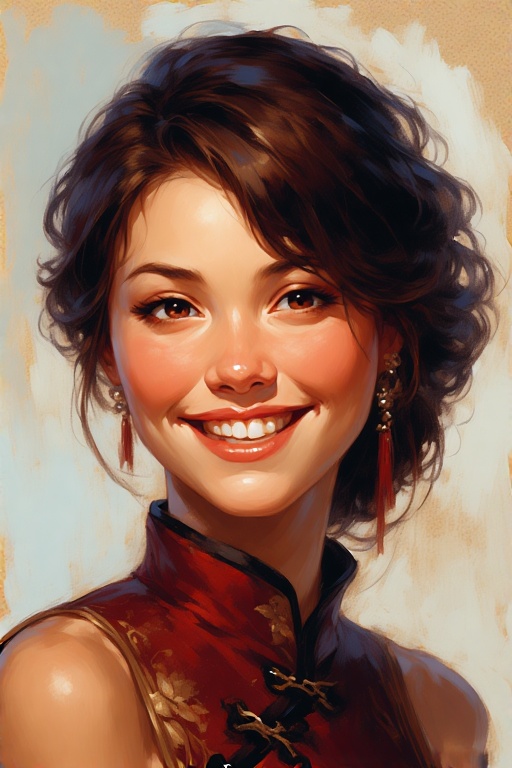 Oil-portrait-close-up-of-a-bea