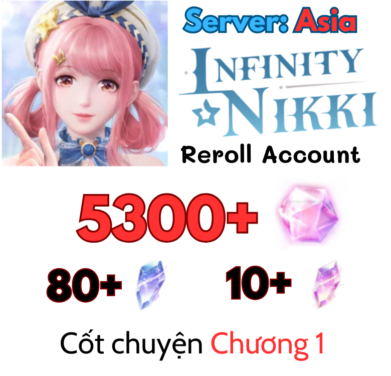 [Asia] Tài Khoản Infinity Nikki Reroll Starter Loại 1