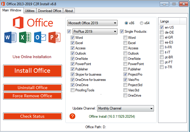 Microsoft Office Professional Plus Retail-VL Version 1908 (Build 11929.20254) (x86/x64) Multilang...