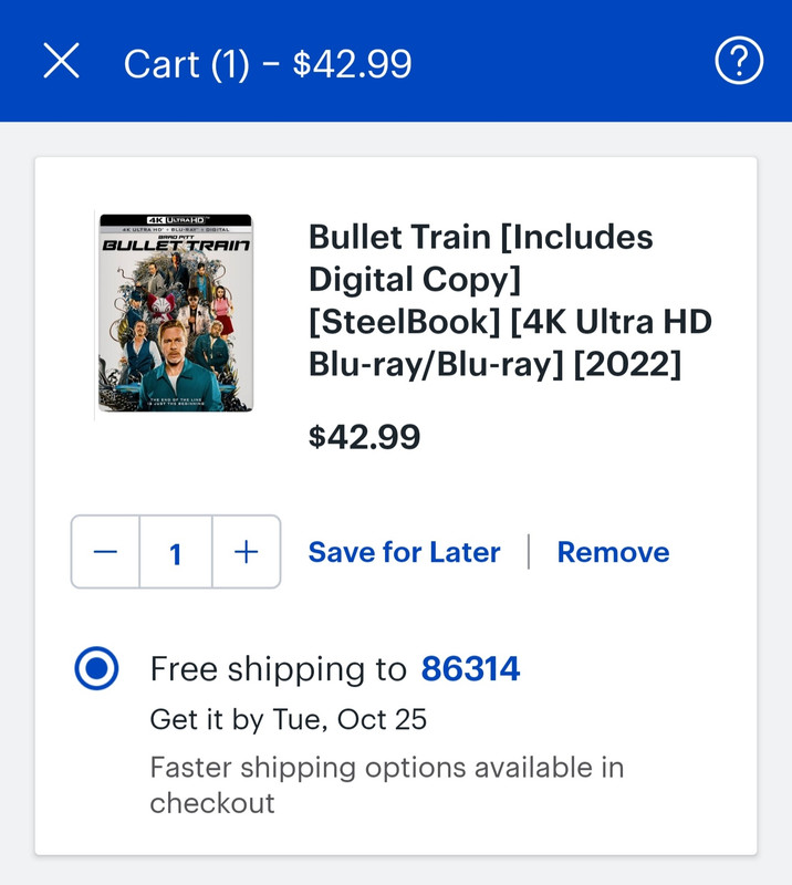 Bullet Train 4K Blu-ray (SteelBook) (France)