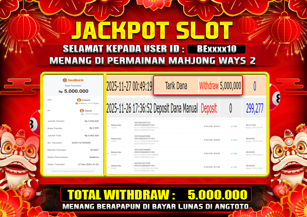 BUKTI JACKPOT LUNAS ANGTOTO