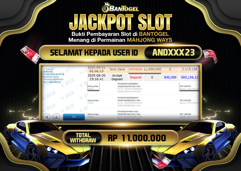 BUKTI JACKPOT LUNAS BANTOGEL