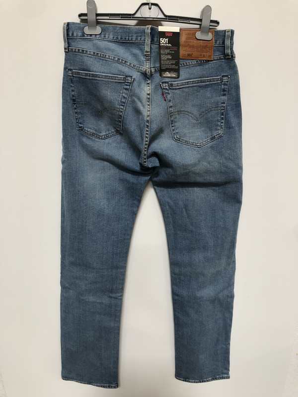 Levi's Herren Jeans 501 Original Fit Jeans, Hellblau, W34 L34 - Picture 4 of 6