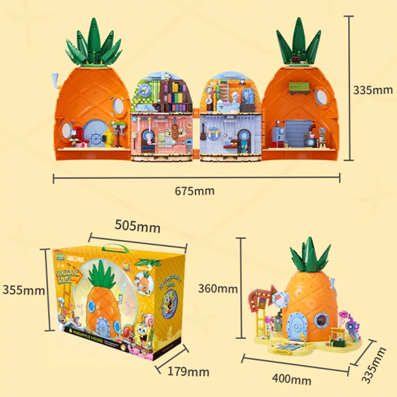 Area-X AB0064 Pineapple House Building Blocks Set – Front View